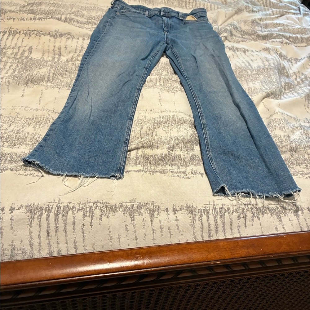 rag & bone Distressed Blue Flare Jeans